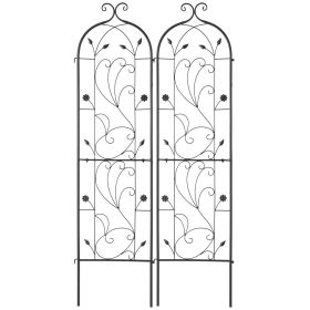 Garden Trellis for Climbing Plants, 60 x 15 in, 2 Packs Rustproof Metal Garden Flower Trellis, Outdoor Climbing Rose Trellis Cucumbers Support