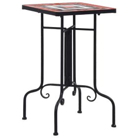 Side Table Terracotta and White Iron Small Decorative Inlays