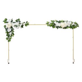 Over the Table Rod Stand with Clamps, Adjustable 28"-98" Length & 13"-42" Height, Table Arch Stand with Floral Accessories