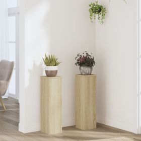 Plant Stand Set of 2 Sonoma oak Engineered wood Tall Modern