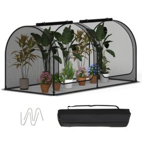 Green 98"x48"x48" Garden Crop Cage with High-Density Nylon Mesh, 2 Zippered Doors Plant Protection Tent for Veggies & Flowers