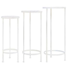 Plant Stand Antique White Metal Medium Stackable Plant Stand