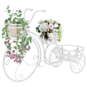 Plant Stand Antique white Metal Medium Decorative Inlays