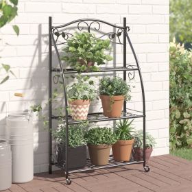 Flower Rack Black Powder-coated Steel Flower Rack Rectangular
