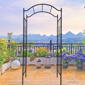 Metal Garden Arch Garden Arbor Trellis Climbing Plants Support Arch Outdoor Arch Wedding Arch Party Events Archway Black (Main Color: Black, Main Material: Metal)